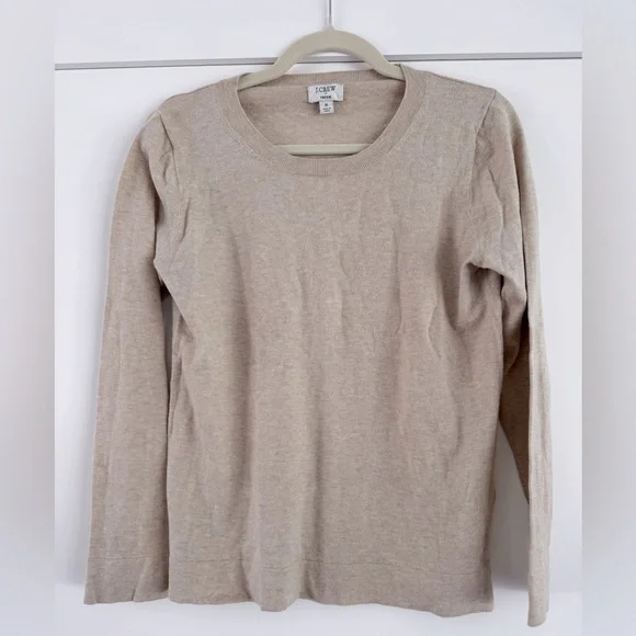 J. Crew Factory Cotton Teddie, heather light khaki, small. Fresh from drycleaner - Picture 6 of 14